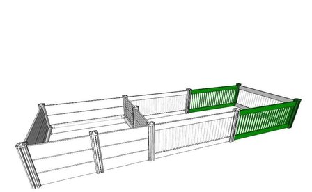 Uitbreidingsset 2 panelen van 150 cm voor Werpkist Kunststof