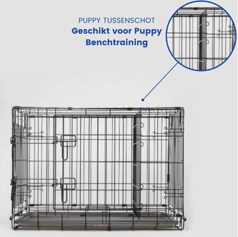 Bench 2 Deurs Zwart XXXL (121 cm) met tussenschot