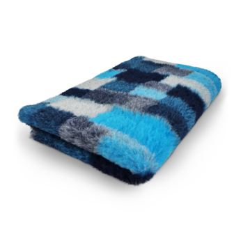 Vetbed Patchwork Turquoise Zwart Blauw Grijs - Anti-Slip &middot; Diverse Maten