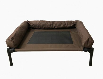 Hondenstretcher - Honden Ligbed - Bruin met Bumperrand - 92x71 cm