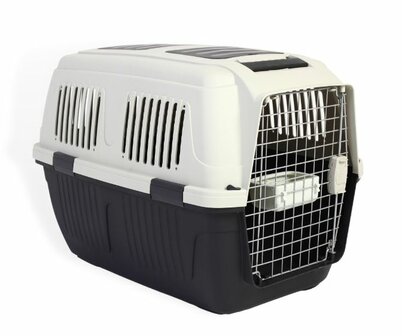 Transportbox Deluxe Antraciet - IATA Reismand - Voor Huisdieren - 82 x 57 x 60 cm