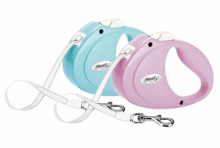 Flexi Rollijn Puppy - Tot 12 KG - 2 Meter - Brede Band - Roze