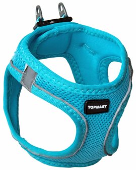 Hondentuig Airmesh - Click &amp; Go - Verstelbaar - Turquoise - Diverse Maten