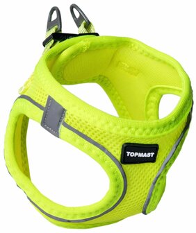 Hondentuig Airmesh - Click &amp; Go - Verstelbaar - Neon Geel - Diverse Maten