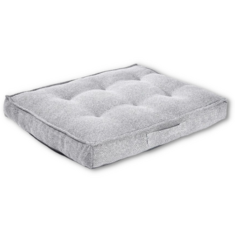 Honden Katten Matras Chesterfield - Stevig Dierenmatras - Zacht Fleece - Grijs (68 x 55 cm)