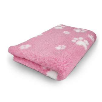 Vetbed Roze Kleine en Grote Wit Voetprint - Anti-Slip &middot; Diverse Maten