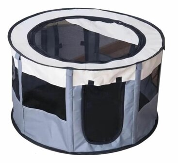 Nylon Puppyren Rond | Grijs 60 H | Opvouwbaar