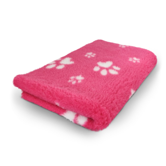 Vetbed Fuchsia +  Voetprint - Anti-Slip &middot; Rol van 10 Meter