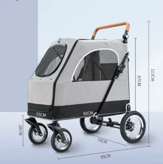 Hondenbuggy Big Smart - Grijs - 4 Wielen