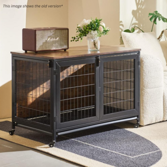 Metalen Bench Vintage - 95 x 56 x 65 cm - Rustic Brown &amp; Black - Houten Cover