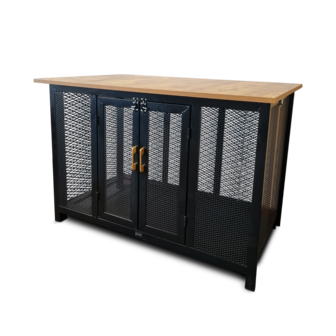 Hondenbench Grandes - Metalen Bench - Luxueus - 118.5 CM - Houten Cover