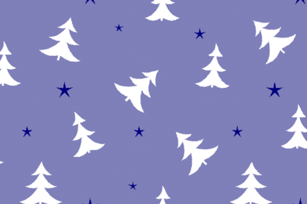 Vetbed Kerst - Christmas - Starry Pine - Gem&ecirc;leerd Blauw - Anti-Slip - Rol van 5 meter