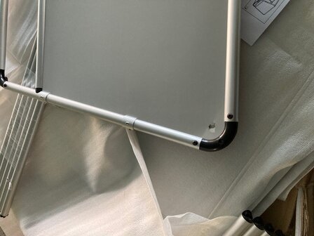 Autobench Enkel Aluminium - 90 cm - Reisbench - Round Tube - Ronde Buizen
