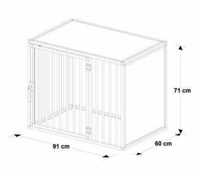 Hondenbench Extreme - Model DL - Maat M - 3 Dichte wanden