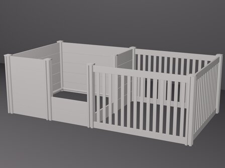 Werpkist Kunststof 150x150x80 cm + Uitloopren - Extra Hoog