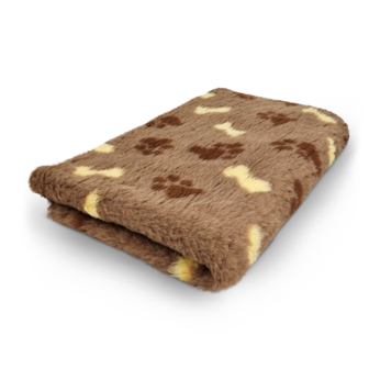 Vetbed Taupe Bruine Pootjes en Beige Botjes - Anti-Slip &middot; Diverse Maten