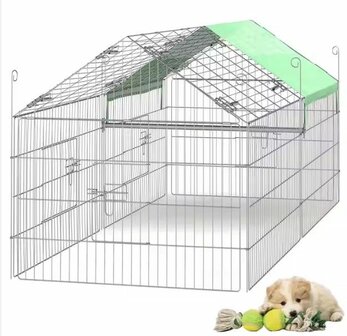 Puppyren Verzinkt Metaal - Maat L - 180 x 75 x 75 cm