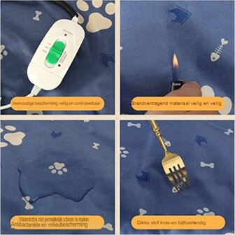 Heating Pad - Verwarmingsmat voor Hond en Kat - 70 x 45 cm - Met afstandsbediening