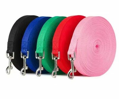 Trainingslijn - Speurlijn - Oefenlijn - Gerecycled Nylon - 2 cm breed - Diverse Maten en Kleuren