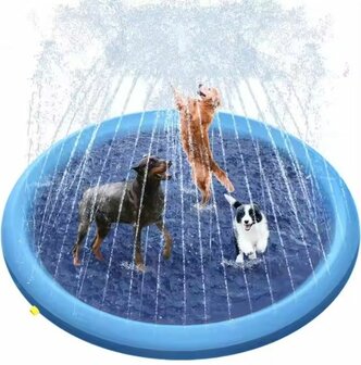 Koel Sprinkler Mat - Hond en Kat - L - 150 cm - Blauw - Waterspeelgoed