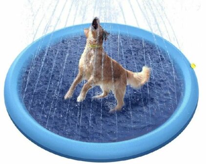 Koel Sprinkler Mat - Hond en Kat - L - 150 cm - Blauw - Waterspeelgoed