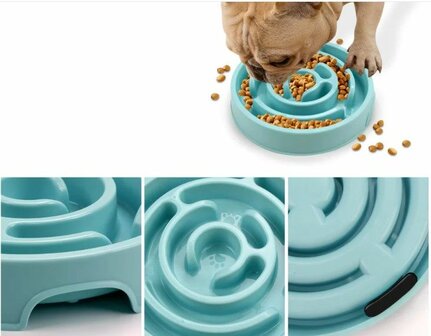 Slowfeeder Kunststof 20 cm - Anti-Schrok Voerbak