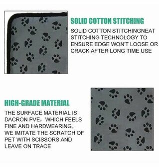 Heating Pad - Verwarmingsmat voor Hond en Kat - 70 x 50 cm - Grijs met Print - Met afstandsbediening