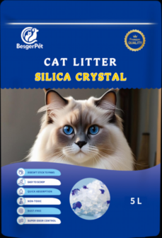 Besger Pet Kattenbakvulling - Silica - 5 Liter - Absorberend &amp; 99% stofvrij