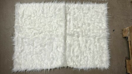 Vetbed Angora Wit Langhaar - Anti-Slip - 100x70 cm