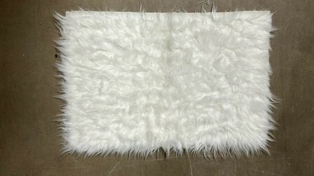 Vetbed Angora Wit Langhaar - Anti-Slip - 72x47 cm