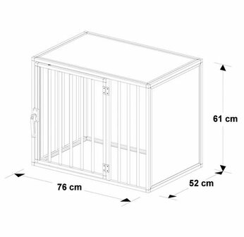 Hondenbench Extreme - Model DL - Maat S - Deur links