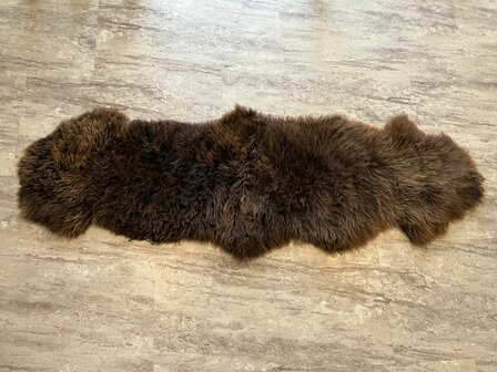 Schapenvacht 100% Echt &amp; Natuurlijk - XXXXL Donkerbruin Lang Haar - 200 cm