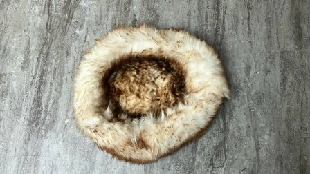 Schapenvacht 100% Echt &amp; Natuurlijk - Hondenmand Kattenmand - Cr&egrave;me Bruin 50-60 cm