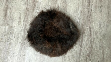 Schapenvacht 100% Echt &amp; Natuurlijk - Hondenmand Kattenmand - Donkerbruin 50-60 cm