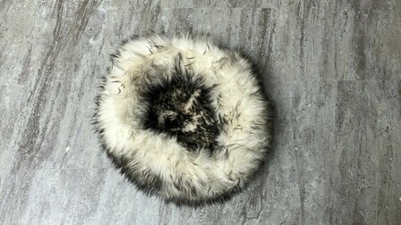 Schapenvacht 100% Echt &amp; Natuurlijk - Hondenmand Kattenmand - Zwart Wit 50-60 cm