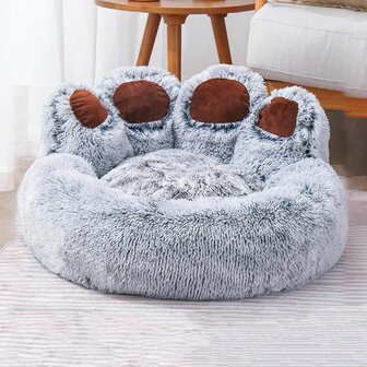 Donut Bearsnest - Pluche Hondenmand - Grijs - 50 cm