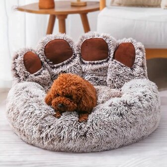 Donut Bearsnest - Pluche Hondenmand - Taupe - 50 cm