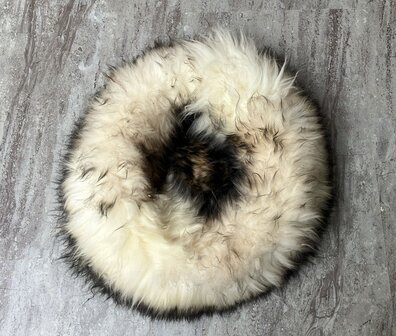 Schapenvacht 100% Echt &amp; Natuurlijk - Zwart Wit 60-70 cm - Hondenmand Kattenmand