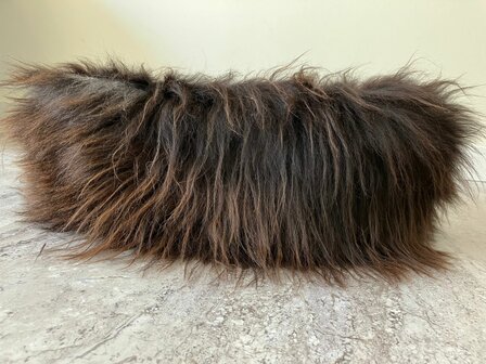 Schapenvacht 100% Echt &amp; Natuurlijk - Donkerbruin 50-60 cm - Hondenmand Kattenmand