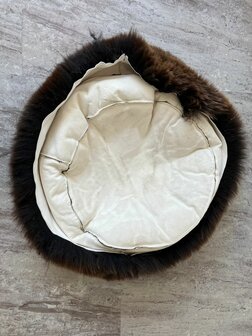 Schapenvacht 100% Echt &amp; Natuurlijk - Donkerbruin 60-70 cm - Hondenmand Kattenmand