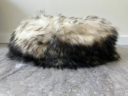 Schapenvacht 100% Echt &amp; Natuurlijk - Zwart Wit 60-70 cm - Hondenmand Kattenmand