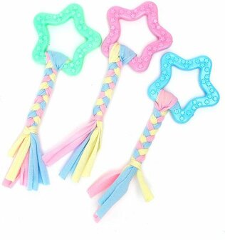 Puppyspeelgoed - Rubber Star met katoenen touw - 20 cm