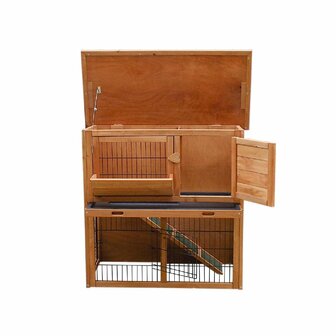 Konijnenhok Loft Hout - Caviahok - 91 x 45 x 81 cm