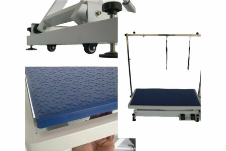 Trimtafel Elektrisch Silicone - Blauw - SZW - 110x60 cm - Met Wielsysteem