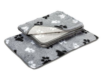 Vetbed Afgebiesd Grijs met Voetprint - Anti-Slip - Diverse Maten