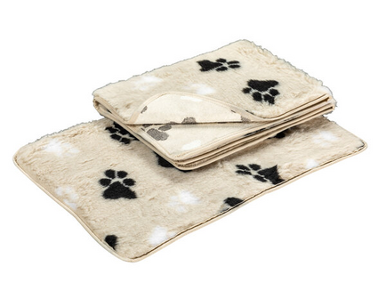 Vetbed Afgebiesd Beige met Voetprint - Anti-Slip - Diverse Maten