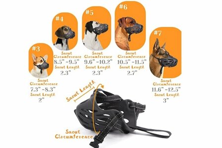 Muilkorf Siliconen Snuitje - Zwart TPE MT7