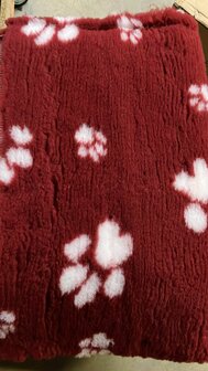 Vetbed Bordeaux Rood + Voetprint - Anti-Slip - 5 Stuks 150x100 cm