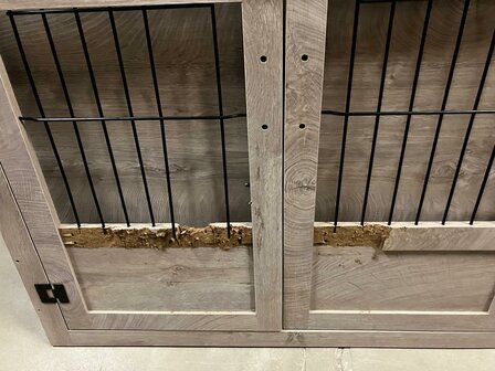 Houten Hondenbench Rustic - Luxueus - Large - 98 x 71 x 79 cm - Schade