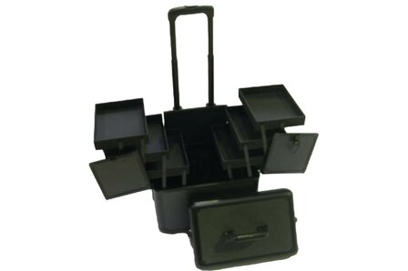 Trimkoffer Deluxe - Large - Zwart Aluminium Look + Wieltjes